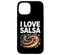 Arte de I Love Salsa Vibrant Peppers Carcasa para iPhone 15