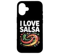 Arte de I Love Salsa Vibrant Peppers Carcasa para iPhone 16