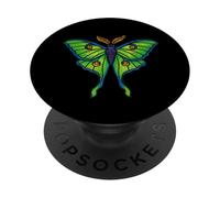 Arte de insectos de naturaleza mística con diseño de polilla luna verde PopSockets PopGrip Adhesivo