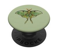 Arte de insectos de naturaleza mística con diseño de polilla luna verde PopSockets PopGrip Adhesivo