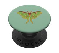 Arte de insectos de naturaleza mística con diseño de polilla luna verde PopSockets PopGrip Adhesivo