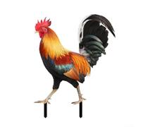 Arte de jardín acrílico en forma de gallo diseñado para todas las estaciones, fácil de colocar en tu patio (B)