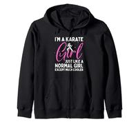Arte de karate para niñas y mujeres, cinturón negro de karate, artes marciales Sudadera con Capucha