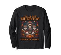 Arte de la Banda Familiar del Esqueleto de Mariachi del Día de los Muertos Manga Larga