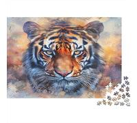 Arte de la Cara de Tigre Puzzle 1000 Piezas De Cartón Grueso Rompecabezas DIY Mindfulness para Actividades En Familia como Regalo De Graduación 52x38cm/1000pcs