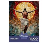 Arte de la crucifixión de Jesús 1000 Piezas Set De Puzzle Puzzle Premium, Cartón Resistente - DIY Super Divertido para La Familia, Decoración Bonita, Regalo De Cumple Ideal 52x38cm/1000pcs