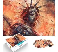 Arte de la Estatua de la Libertad Rompecabezas para Adultos 1000 Piezas desafío Educativo con Piezas de Formas aleatorias Que se entrelazan Completamente 38x26cm