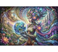 Arte de la Madre Tierra Puzzle De Madera 500 Piezas Adultos Y Niños,Reto,Anti-estrés,Deco Pared,Regalo Ideal,Madera,14 Años+,Rompecabezas,Desafío,Relax,Educativo (52x38cm)