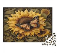 Arte de la Mariposa Girasol Puzzle 1000p para Toda La Familia Relax En Casa Reto Mental Mejor Valorados Tiempo Libre Reciclable 52x38cm/1000pcs