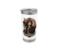 Arte de la mitología celta de Morrigan Raven, diosa de la guerra Vaso térmico de acero inoxidable de doble pared