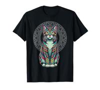 Arte de la mitología mesoamericana del Gato Azteca Maya Mexicano Camiseta