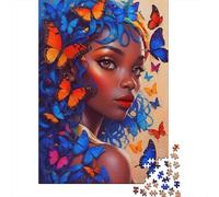 Arte de la niña Mariposa Rompecabezas 1000 Piezas para Adultos, Cartón Reciclado Premium Resistente, Decoración Mural Hogareña, Reto Mental, Juego Cerebral 38x26cm/1000pcs
