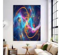 Arte de la Pared de la Lona Carteles e Impresiones, Mezcla de colores Remolino Líneas Universo Espacio Lienzo Pintura Cuadros de Sala de Estar Decoración, 40x50cm Sin Marco