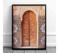 Arte De La Pared De La Puerta Marroquí Fotografía De Viajes Marruecos Lienzo Jadeante,Cartel De Arquitectura Islámica Impresión De Cuadros De Pared Decoración Boho,Carteles De Estética Vintage_60X80Cm