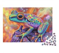 Arte de la Rana psicodélica Rompecabezas 1000 Piezas Desafío Imposible Juego Difícil Adultos Familia Ilustrados Regalo Familiar Papel 52x38cm/1000pcs