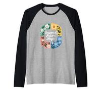 Arte de la rueda mágica del año de la naturaleza estacional Camiseta Manga Raglan