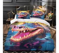 Arte de la serpiente verde Funda de Edredón Cremallera Oculta 3 Piezas Estampado 3D incluye Fundas de Almohada Lavables Ilustración estilizada de reptil Funda Edredon for familia King（220x240cm）