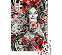 Arte de la Tarjeta de la Reina gótica Set De 1000 Piezas Papel Reciclado Puzzle Familiar Fácil De Almacenar Actividad De Vinculación Familiar Horas De Entretenimiento 70x50cm/1000pcs