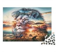 Arte de la Vida Silvestre del león Puzzle Mil Piezas para Hombres Y Mujeres Actividad Doméstica para Expertos Elección Amazon Reducción De Estrés Materiales Ecológicos 38x26cm/1000pcs