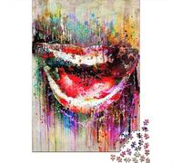 Arte de Labios Abstractos 1000 Pieza S Papel Ecológico Rompecabezas Premium Descompresión del Juego Educativo Decoración De Paredes Idea De Regalo 52x38cm/1000pcs