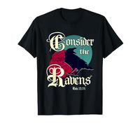 Arte de Las Escrituras del Cuervo Gótico Lucas 12: 24 Cristiano Camiseta