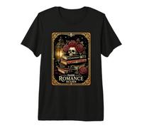 Arte de Libros Florales con Calaveras de Dark Romance Reader Camiseta Premium