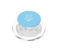 Arte de línea botánica de corazón Minimalista Azul bebé PopSockets PopGrip para MagSafe