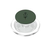 Arte de línea botánica Minimalista Verde Salvia corazón Flor PopSockets PopGrip para MagSafe