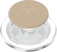 Arte de línea de Flauta de Ballena Minimalista Beige PopSockets PopGrip para MagSafe