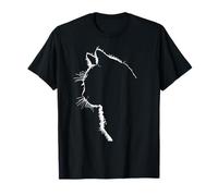 Arte de línea de silueta de piel de gato para amantes de los Camiseta