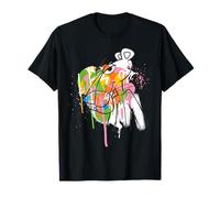 Arte de línea negra de graffiti de pantera rosa Camiseta