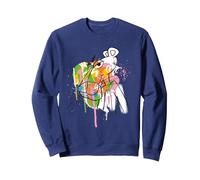 Arte de línea Negra de Graffiti de Pantera Rosa Sudadera, Unisex para Adultos, Azul Marino, XL