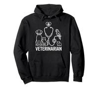 Arte de línea Veterinaria para Mascotas con Estetoscopio Sudadera con Capucha
