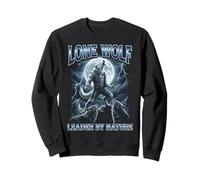 Arte de Lone Wolf Leader by Nature Aullando la Luna Llena Sudadera