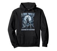 Arte de Lone Wolf Leader by Nature Aullando la Luna Llena Sudadera con Capucha
