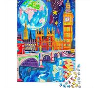 Arte de los monumentos de Londres Puzzle De 1000 Piezas Serie Art Collection Rompecabezas De Piso Y Juego Familiar para Adultos Y Niños Mayores 70x50cm/1000pcs