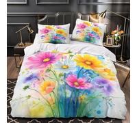 Arte de mandala floral Funda de Edredón Estampado 3D Microfibra Suave 3 Piezas Cremallera Oculta con Fundas de Almohada Lavables Geometría sagrada colorida Funda Edredon for niños King（220x240cm）