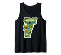 Arte de Mapa de Vermont Burlington Colorido Camiseta sin Mangas