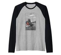 Arte de Mapache en Blanco y Negro Inspirado en el Tarot The Thief Camiseta Manga Raglan