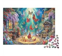 Arte de Mariposas 1000Pz Reciclado para Adultos Mariposas Coloridas Jigsaw Puzzle Divertido Desafiante Juego Familiar Regalo Bendiciones de Vacaciones 38x26cm/1000pc