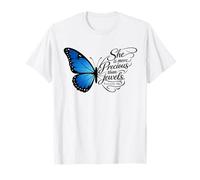 Arte de Mariposas con Cita de proverbios More Precious Than Jewels Camiseta