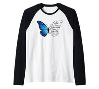 Arte de Mariposas con Cita de proverbios More Precious Than Jewels Camiseta Manga Raglan