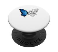Arte de Mariposas con Cita de proverbios More Precious Than Jewels PopSockets PopGrip Adhesivo