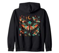 Arte de Mariposas Vintage de polillas Modernas de Mediados de Siglo Celestial Sudadera con Capucha