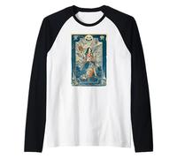 Arte de máscara de Samurai Oni de Ukiyo-e Camiseta Manga Raglan