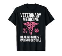 Arte de Medicina Veterinaria Caduceo Rosa Camiseta