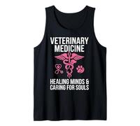 Arte de Medicina Veterinaria Caduceo Rosa Camiseta sin Mangas