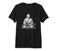 Arte de meditación Monje samurái Camiseta Premium