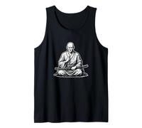 Arte de meditación Monje samurái Camiseta sin Mangas