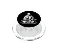 Arte de meditación Monje samurái PopSockets PopGrip para MagSafe